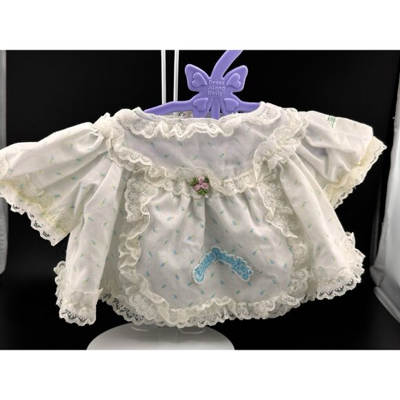 Vtg Cabbage Patch Kids Fancy PJs Top White Blue Rosebud Coleco 1980s 501 OK READ - Picture 15 of 15